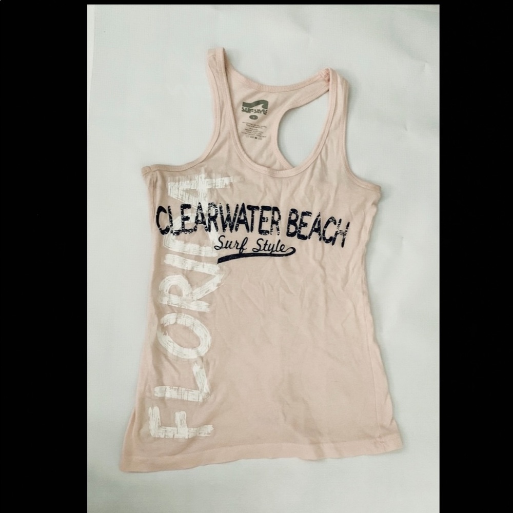 Surf style pink tank top, size small